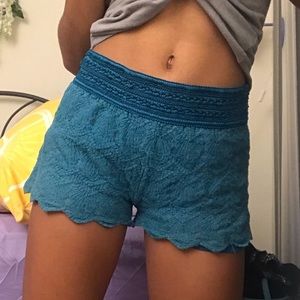Lace Teal Shorts